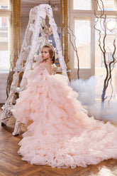 Whimsical Layered Tulle Gown for Girls | Pentelei Couture Special Occasion Dress